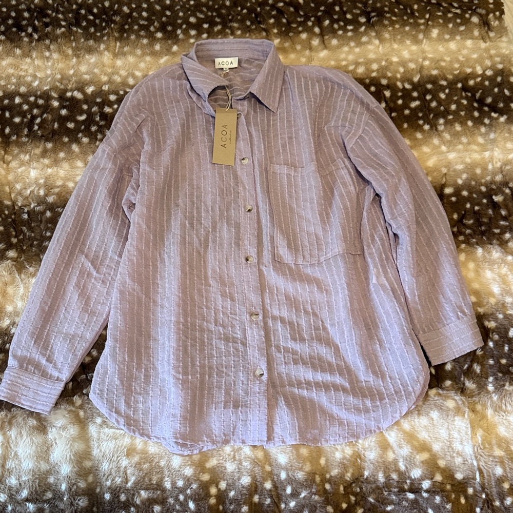 Acoa Lavender Striped Shirt